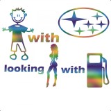 Cumpara ieftin Sticker Subaru Boy With Car Looking Girl With Gas