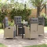 vidaXL Set de masă pentru grădină 5 pcs Bej Rattan poli