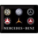 Placa metalica - Mercedes Benz Logo Evolution - 30x40 cm, Nostalgic Art Merchandising
