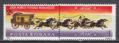 ROMANIA 1986 LP 1170 a ZIUA MARCII POSTALE ROMANESTI SERIE MNH foto