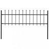 VidaXL Gard de grădină cu v&acirc;rf suliță, negru, 1,7 x 0,6 m, oțel