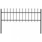 vidaXL Gard de grădină cu v&acirc;rf suliță, negru, 1,7 x 0,6 m, oțel