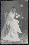 Fotografie tip Carte Postala, Mireasa, perioada interbelica
