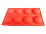 Cumpara ieftin Forma Silicon Prajituri 8 Cavitati Rosu 28cm, Briose, Tort, Matrita Sapun, Termorezistenta -20&deg;C +230&deg;C