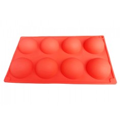 Forma silicon pentru prajituri turnate, Rosu, 8 cavitati, 28 cm, 432COF-2