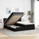 VidaXL Cadru de pat otoman cu saltele, material negru 180x200cm 3311975