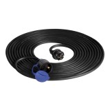 Prelungitor cu fisa si cupla Orno OR-AE-13290(GS), contact de protectie, 3 x 1.5 mmp, H07RR-F, 20 m, negru