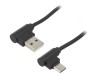 Cablu USB A la USB C &icirc;n unghi 1m, QOLTEC