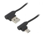 Cablu USB A la USB C &icirc;n unghi 1m, QOLTEC