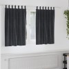 VidaXL Perdele cu perdele 2 pcs Gri &icirc;nchis 140 x 140 cm Catifea 4107233