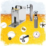 Complete set Dozator bere - PYGMY 25 1 linie, 35 litri/h - incl. Turn de distribuire, Green Line, Cupla butoi bere: Type G