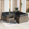 VidaXL Set de canapele pentru grădină 9 pcs Gri 100 x 55 x 73 cm 3357172
