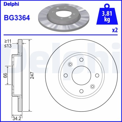 DELPHI BG3364 Disc frana foto