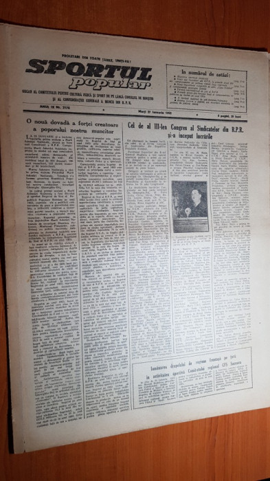 sportul popular 27 ianuarie 1953-turneul international de sah,patinaj viteza,box