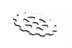 Suport pahar din MDF alb de 2.5 mm cu design roata dintata foto