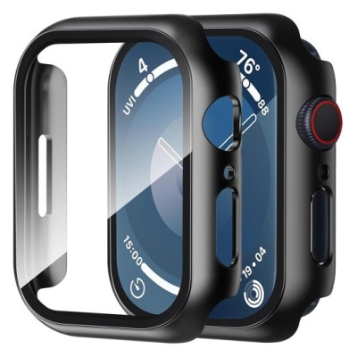 Husa pentru Apple Watch 7 (45mm) + Folie - Techsuit Defense360 Pro - Black foto