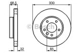 Disc frana VW TOUAREG (7LA, 7L6, 7L7) (2002 - 2010) BOSCH 0 986 479 248