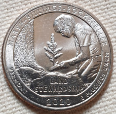 Moneda 25 cents / quarter 2020 USA, Vermont, Rockefeller, unc, D foto