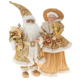 Set Mr and Mrs Santa Golden 65 cm