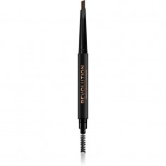 Makeup Revolution Duo Brow Definer creion sprâncene precise culoare Medium Brown 0,25 g