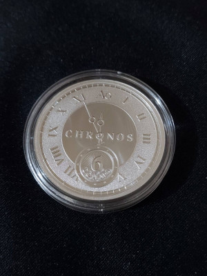 Tokelau 2024 - 6 NZD &amp;ndash; Chronos , ceas - 1 OZ &amp;ndash; O monedă de argint foto