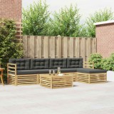 vidaXL Set de canapele de exterior 6 pcs Alb și antracit 3390347
