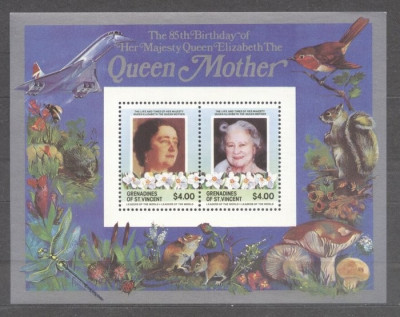 St. Vincent Grenadines 1985 Queen mother perf. sheet MNH S.649 foto
