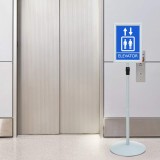 vidaXL Suport poster tip pedestal Argintiu 33 x 33 x 123 cm 42030062