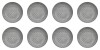 Set farfurii 8 piese pentru supa, Portelan, Albe, Model Gri, diametru 20 cm