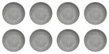 Set farfurii 8 piese pentru supa, Portelan, Albe, Model Gri, diametru 20 cm
