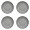 Set farfurii 8 piese pentru supa, Portelan, Albe, Model Gri, diametru 20 cm