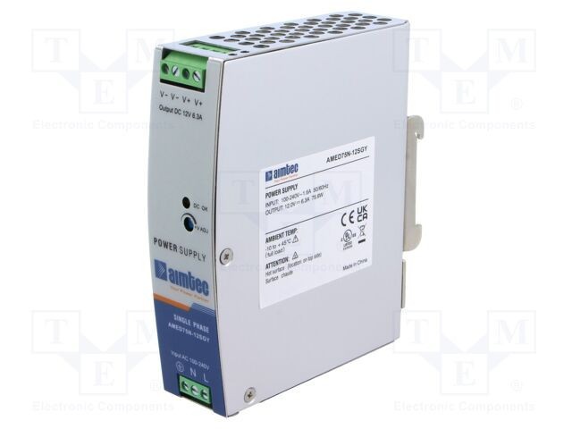 Alimentator pulsatoriu AIMTEC pentru şină DIN 75,6W 12VDC 6,3A 3kV
