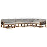 vidaXL Set de canapele de exterior 8 pcs Natural și gri deschis 3382804