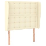 Cumpara ieftin Tablie de pat cu aripioare, crem, 103x23x118/128 cm, piele eco