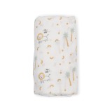 Muselina din bumbac si bambus, Scutec sau paturica multifunctionala, Nairobi Mustard, 120 x 120 cm