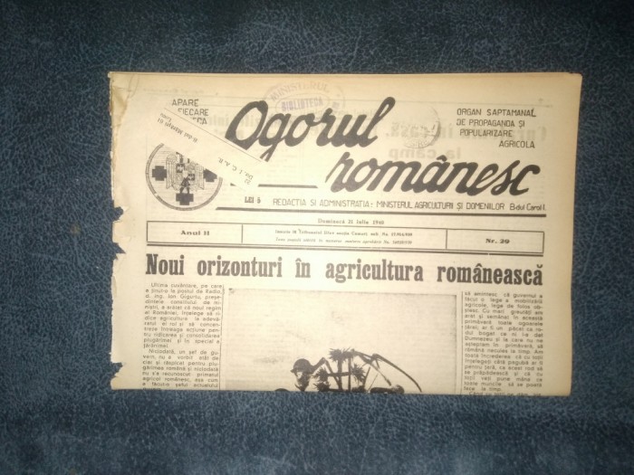 REVISTA OGORUL ROMANESC 21 IULIE 1940