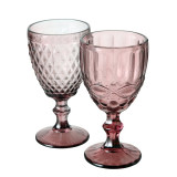 Pahar pentru vin, din sticla Aurora Roz inchis, Modele Asortate, &Oslash;9xH17 cm