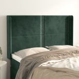 vidaXL Tăblie pat cu aripioare verde &icirc;nchis 147x16x118/128 cm catifea