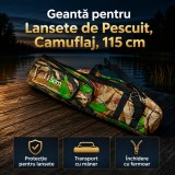 Geantă pentru Lansete de Pescuit, Camuflaj, 115 cm