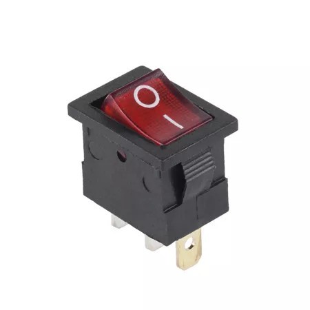 Intrerupator 3 pini ON-OFF rosu 16A 250V cu retinere