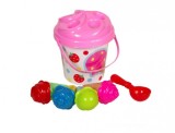 Set galetusa cu accesorii forme de inghetata pentru nisip, Multicolor, Plastic, Oem