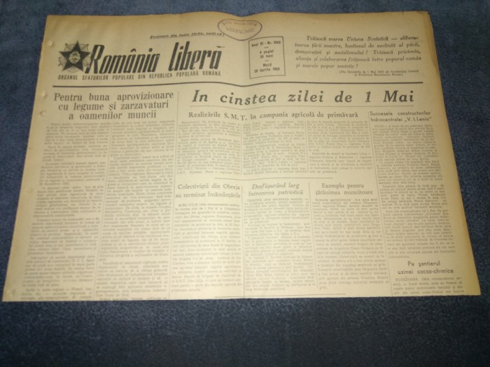 ZIARUL ROMANIA LIBERA 28 APRILIE 1953