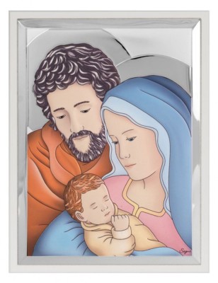 Icoana Sfanta Familie ceramica argint foto