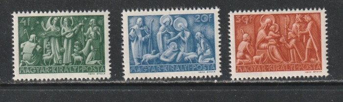 Ungaria 1943 - Craciun 3v MNH