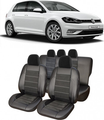 Huse scaune auto dedicate Alcantara VW Golf 7 Piele si catifea