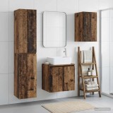 Set dulap baie 3 buc. Lemn vechi 33 x 34,5 x 160 cm