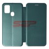Husa Flip Cover Samsung Galaxy A21s, Protectie 360, Piele Ecologica, Round, Verde