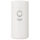 Rasnita de cafea Adler, 75 gr, 150 W, capac transparent, Alb