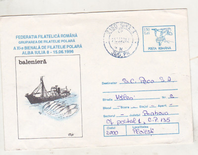 bnk ip Alba Iulia - Bienala filetelie polara - Baleniera - 066/1996 foto