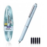 Stilou retractabil Writech corp albastru cu cutie cadou si 5 patroane cerneala albastre